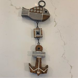 Handmade In Spain 3 Tier Chain Link Wooden Nautical Wall Art